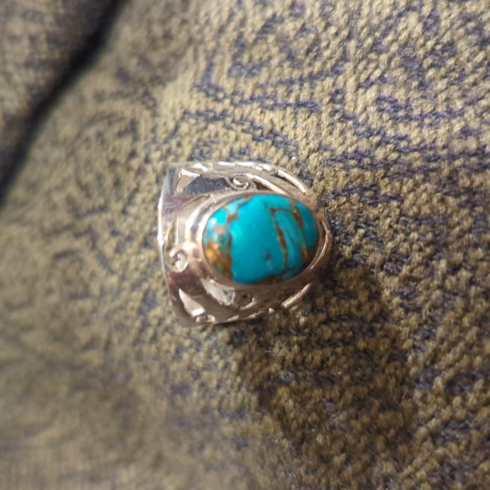 Turquoise sterling silver 925 Ring, size 7 - Picture 4 of 9